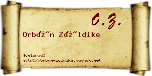 Orbán Zöldike névjegykártya