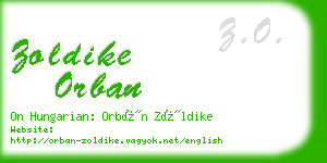 zoldike orban business card